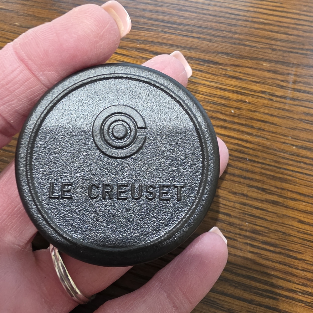 Le Creuset Black Cast Iron Lid Knob with Raised Logo